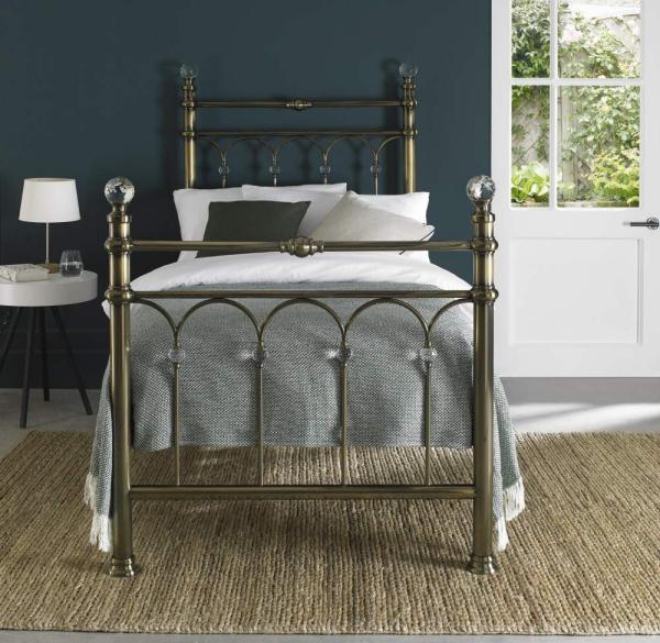 Product photograph of Bentley Designs Krystal Antique Brass 3ft Single Bedstead from Choice Furniture Superstore.