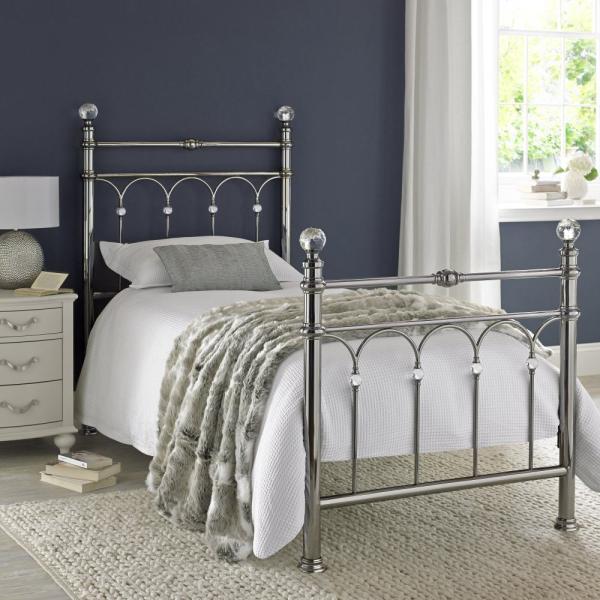 Product photograph of Bentley Designs Krystal Antique Nickel 3ft Single Bedstead from Choice Furniture Superstore.