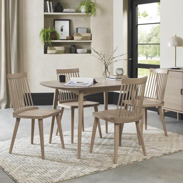 Product photograph of Bentley Designs Ilva Spindle Scandi Oak Dining Chair Sold In Pairs from Choice Furniture Superstore.