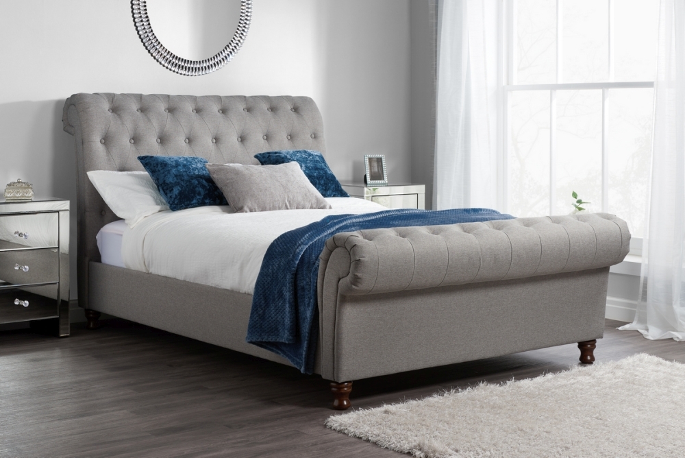 Product photograph of Birlea Castello Grey Fabric Bed from Choice Furniture Superstore.