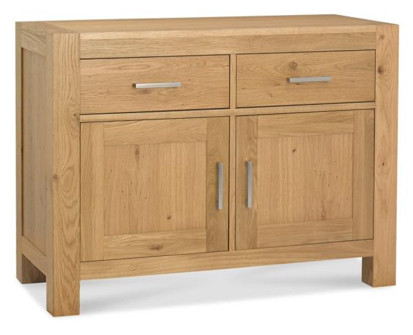 Product photograph of Bentley Designs Turin Light Oak Narrow 2 Drawer Sideboard from Choice Furniture Superstore.