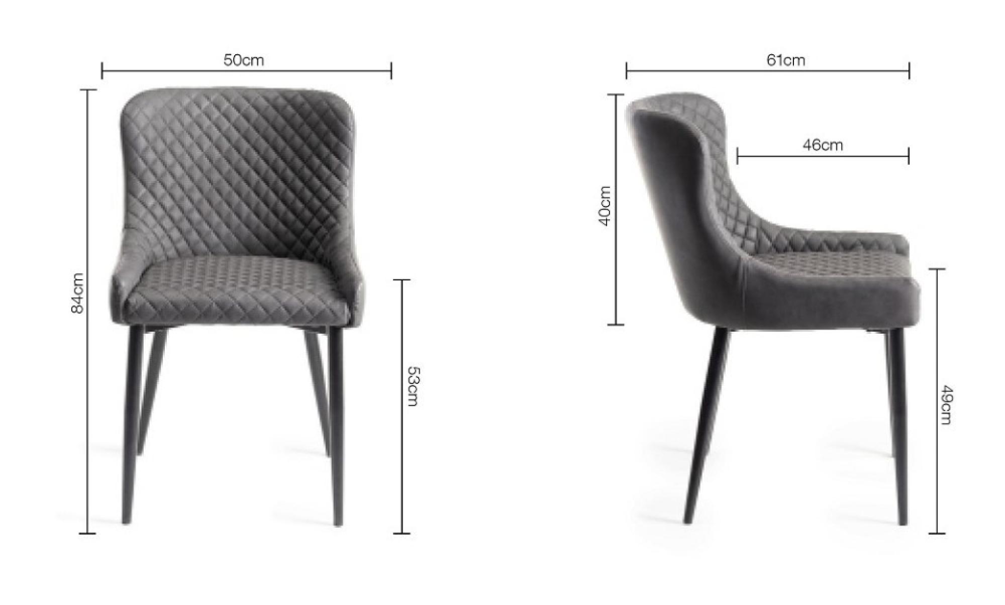 Product photograph of Bentley Designs Cezanne Dark Grey Faux Leather Dining Chair With Black Legs Sold In Pairs from Choice Furniture Superstore.