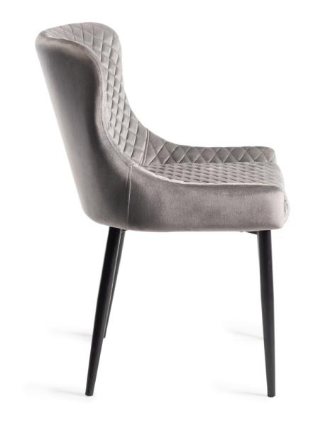 Product photograph of Bentley Designs Cezanne Grey Velvet Fabric Dining Chair With Black Legs Sold In Pairs from Choice Furniture Superstore.