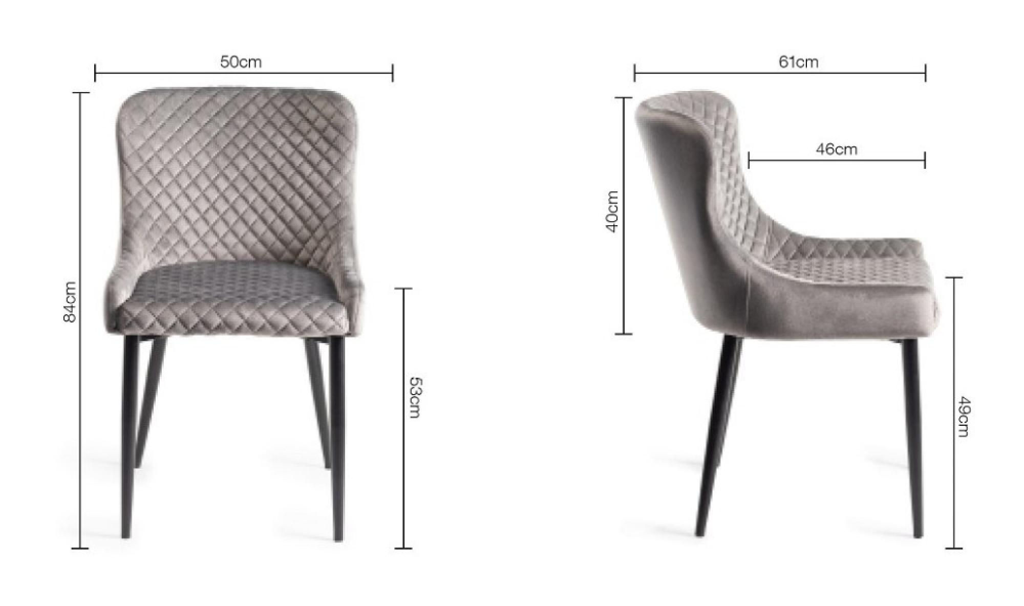 Product photograph of Bentley Designs Cezanne Grey Velvet Fabric Dining Chair With Black Legs Sold In Pairs from Choice Furniture Superstore.