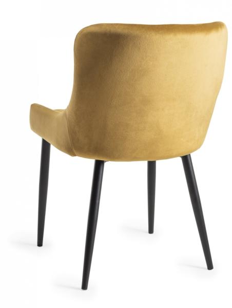 Product photograph of Bentley Designs Cezanne Mustard Velvet Fabric Dining Chair With Black Legs Sold In Pairs from Choice Furniture Superstore.