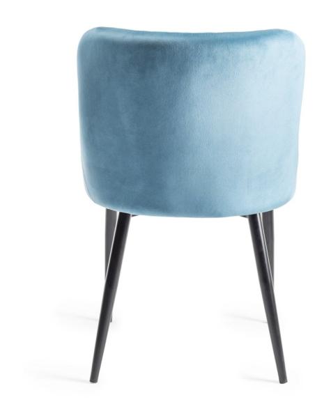 Product photograph of Bentley Designs Cezanne Petrol Blue Velvet Fabric Dining Chair With Black Legs Sold In Pairs from Choice Furniture Superstore.