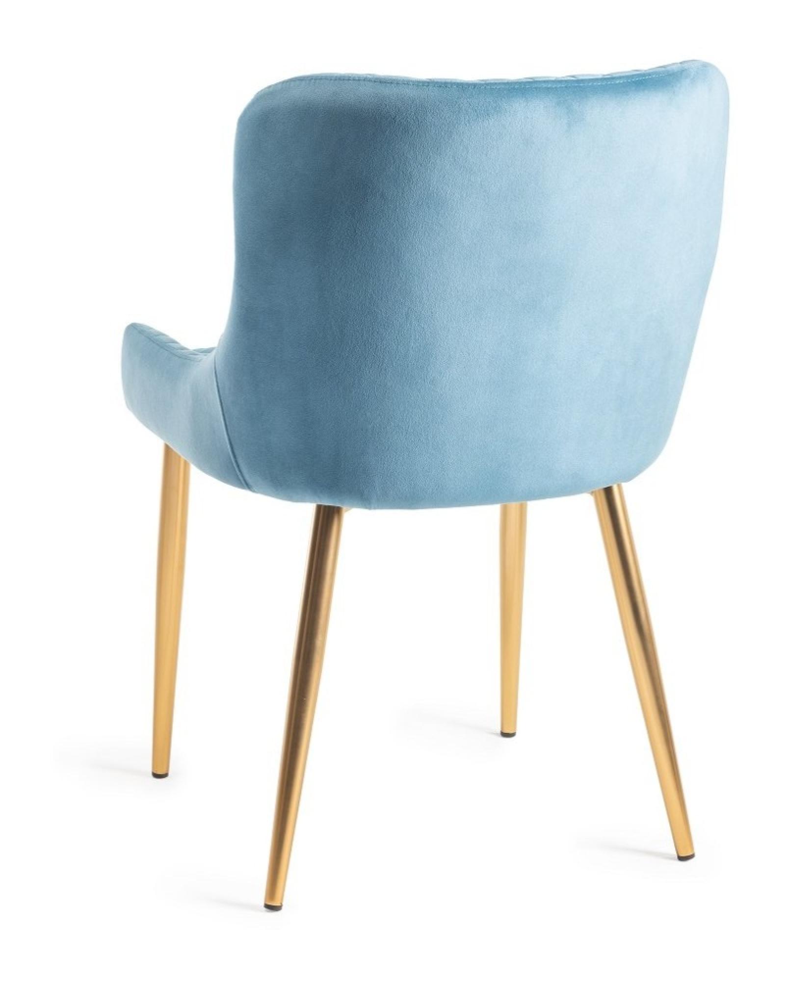 Product photograph of 2 X Bentley Designs Cezanne Petrol Blue Velvet Fabric Dining Chair With Gold Legs from Choice Furniture Superstore.