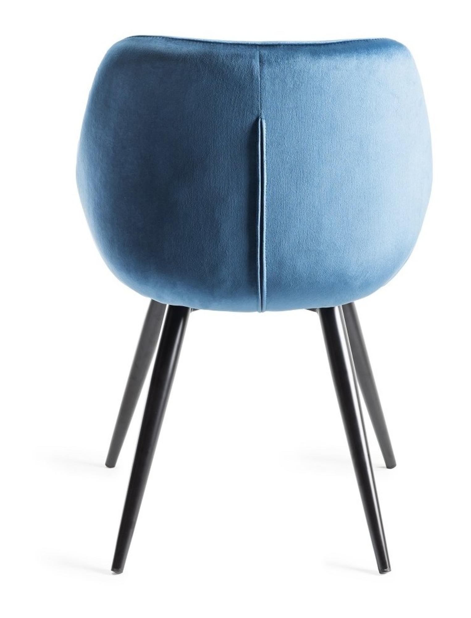 Product photograph of Bentley Designs Dali Petrol Blue Velvet Fabric Dining Chair With Black Legs Sold In Pairs from Choice Furniture Superstore.