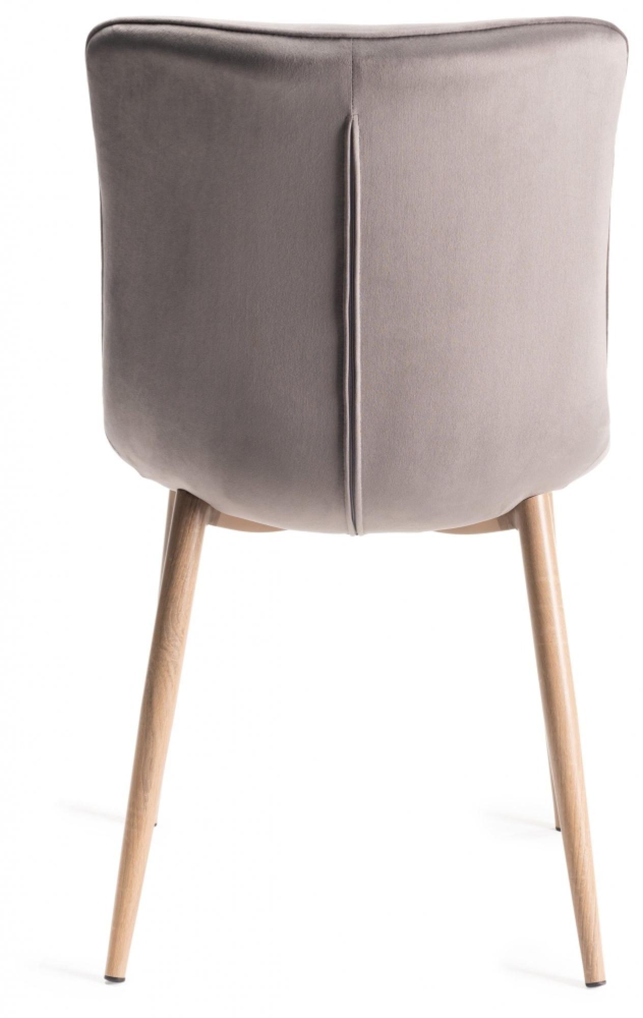 Product photograph of Bentley Designs Eriksen Grey Velvet Fabric Dining Chair With Oak Effect Legs Sold In Pairs from Choice Furniture Superstore.