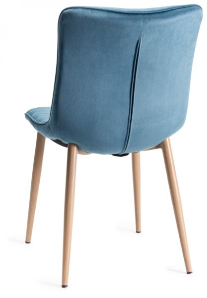 Product photograph of Bentley Designs Eriksen Petrol Blue Velvet Fabric Dining Chair With Oak Effect Legs Sold In Pairs from Choice Furniture Superstore.
