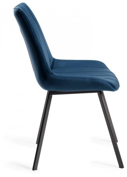Product photograph of Bentley Designs Fontana Blue Velvet Fabric Dining Chair With Grey Legs Sold In Pairs from Choice Furniture Superstore.