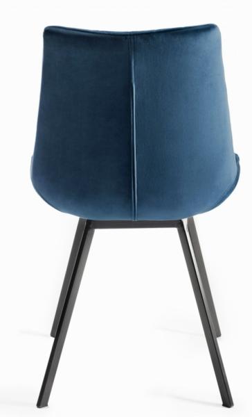Product photograph of Bentley Designs Fontana Blue Velvet Fabric Dining Chair With Grey Legs Sold In Pairs from Choice Furniture Superstore.
