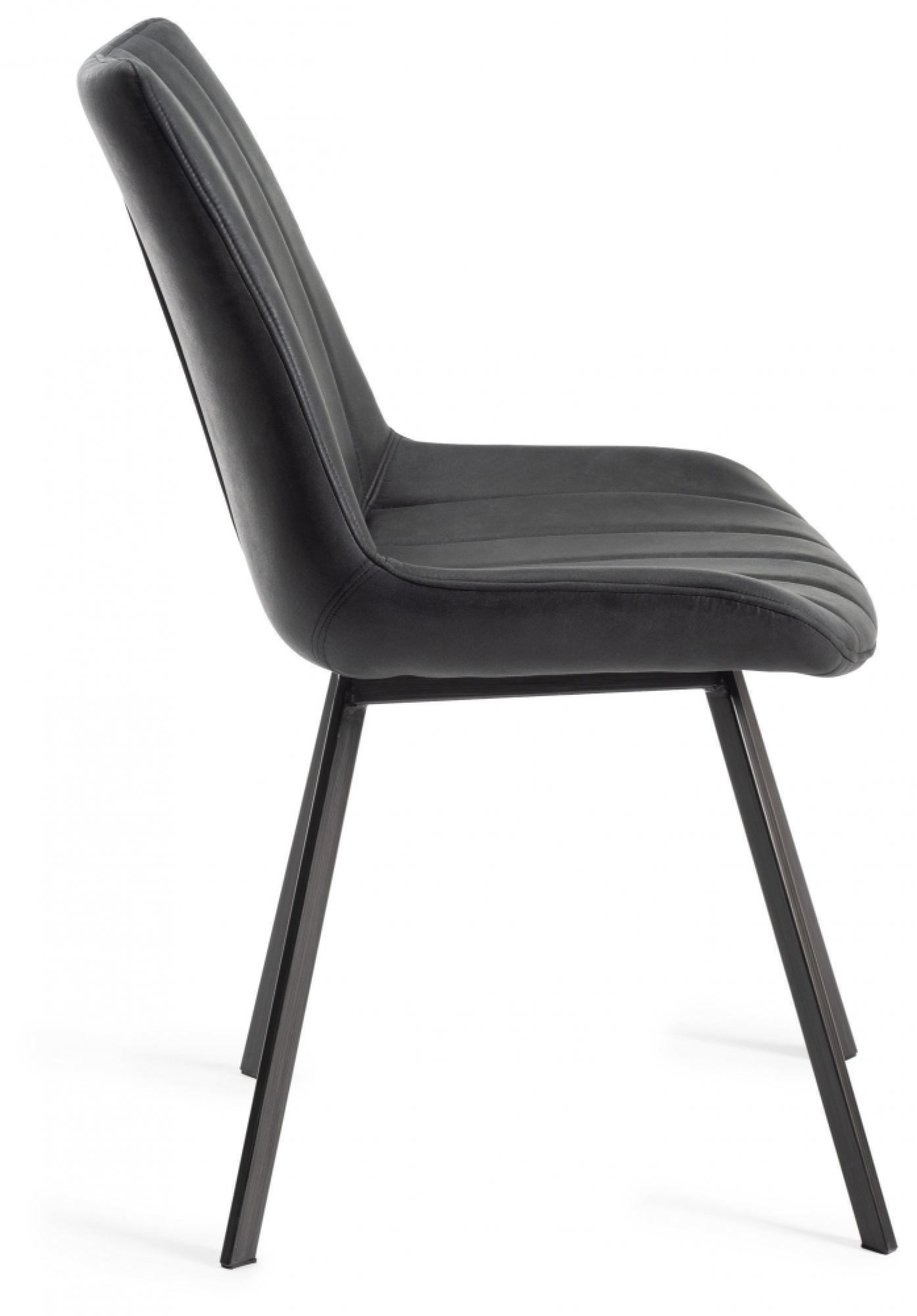 Product photograph of 2 X Bentley Designs Fontana Dark Grey Faux Suede Fabric Dining Chair With Grey Legs from Choice Furniture Superstore.