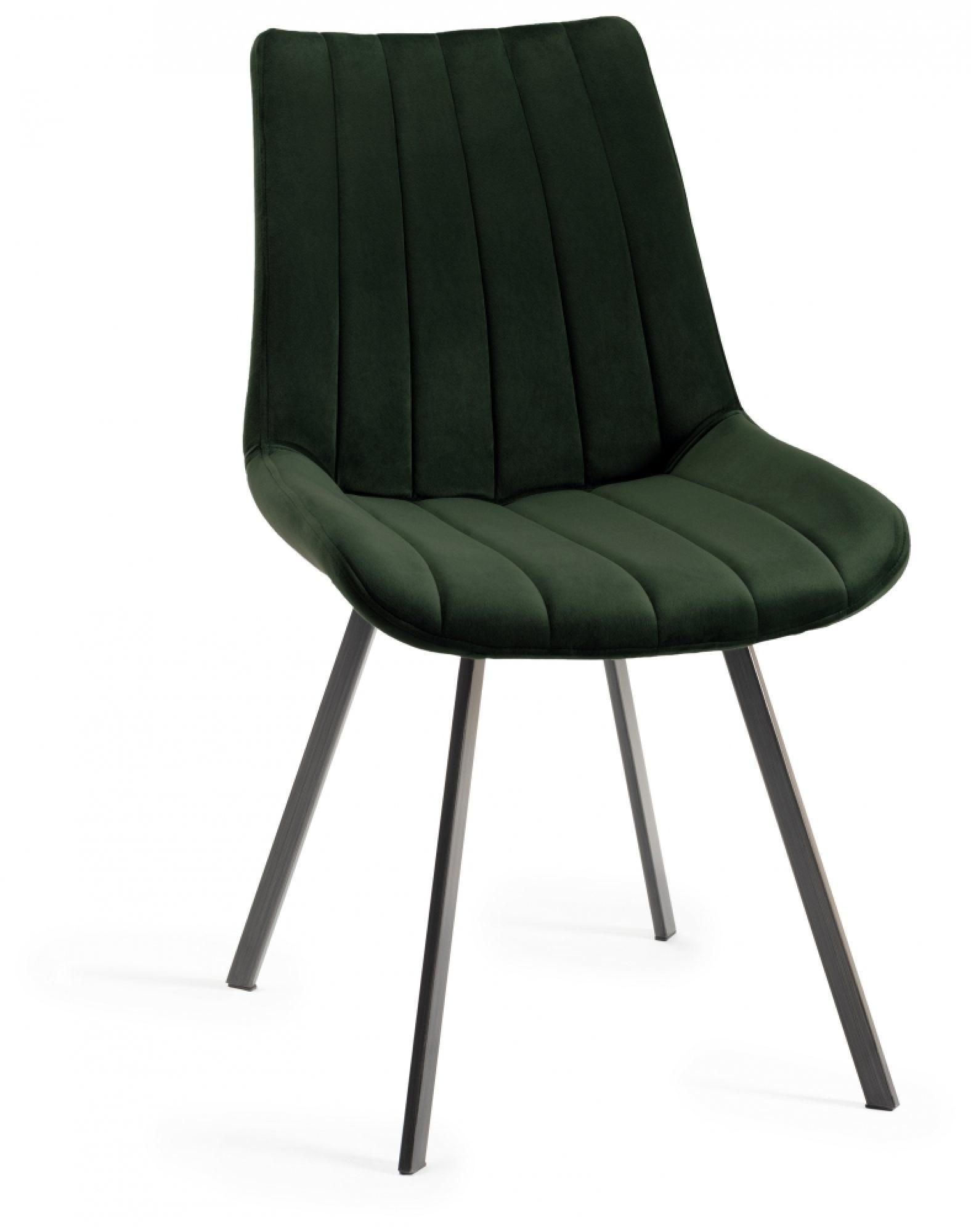 Product photograph of 2 X Bentley Designs Fontana Green Velvet Fabric Dining Chair With Grey Legs from Choice Furniture Superstore.