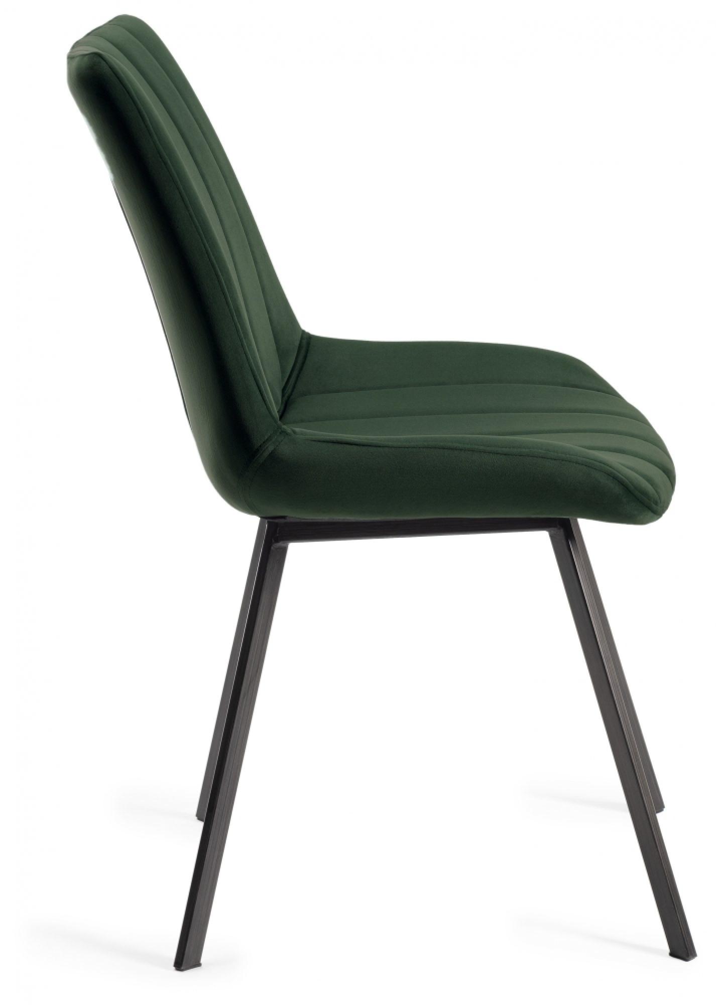 Product photograph of 2 X Bentley Designs Fontana Green Velvet Fabric Dining Chair With Grey Legs from Choice Furniture Superstore.