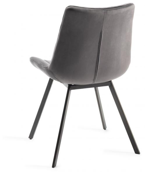 Product photograph of Bentley Designs Fontana Grey Velvet Fabric Dining Chair With Grey Legs Sold In Pairs from Choice Furniture Superstore.