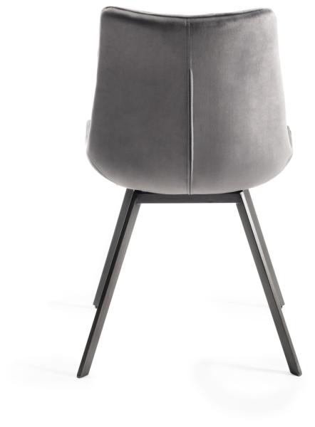 Product photograph of Bentley Designs Fontana Grey Velvet Fabric Dining Chair With Grey Legs Sold In Pairs from Choice Furniture Superstore.