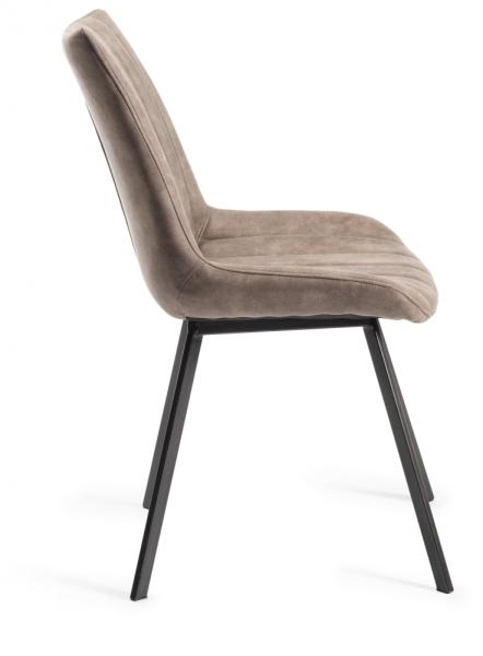 Product photograph of Bentley Designs Fontana Tan Faux Suede Fabric Dining Chair With Grey Legs Sold In Pairs from Choice Furniture Superstore.