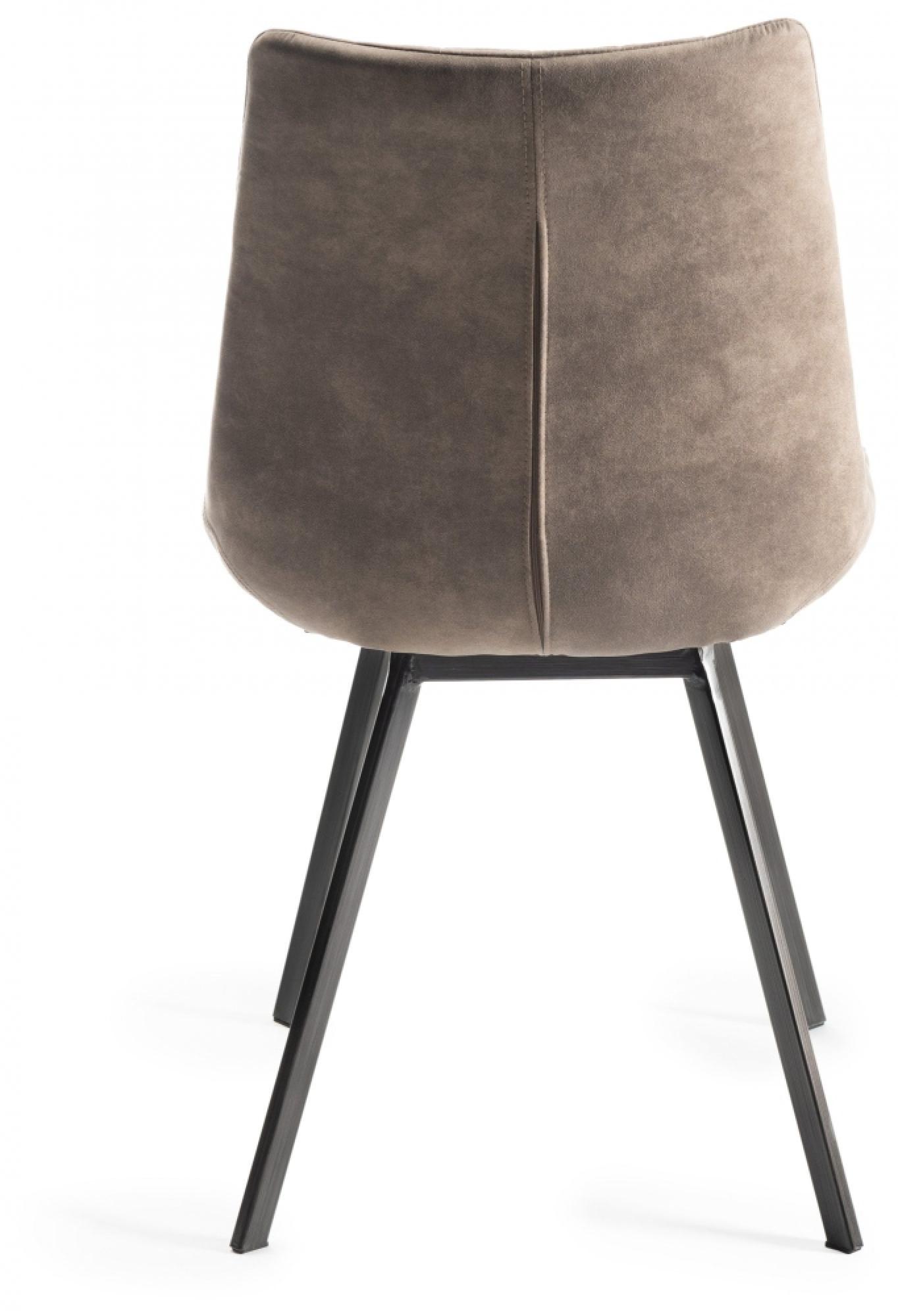 Product photograph of Bentley Designs Fontana Tan Faux Suede Fabric Dining Chair With Grey Legs Sold In Pairs from Choice Furniture Superstore.