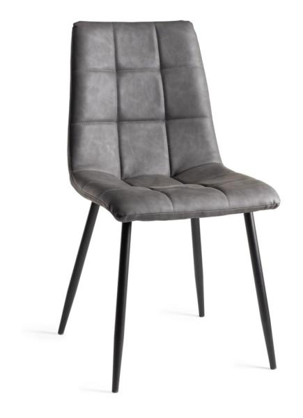 Product photograph of Bentley Designs Mondrian Dark Grey Faux Leather Dining Chair With Black Legs Sold In Pairs from Choice Furniture Superstore.