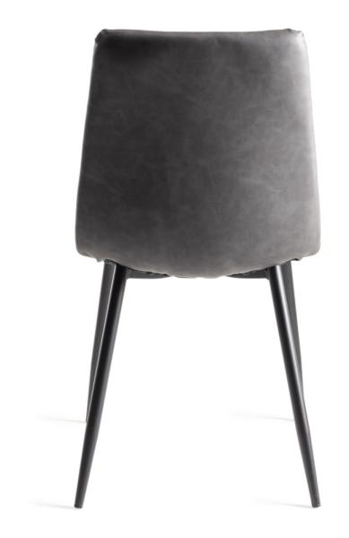 Product photograph of Bentley Designs Mondrian Dark Grey Faux Leather Dining Chair With Black Legs Sold In Pairs from Choice Furniture Superstore.
