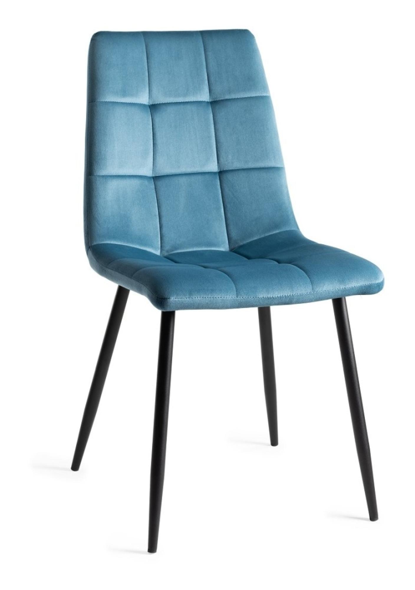 Product photograph of 2 X Bentley Designs Mondrian Petrol Blue Velvet Fabric Dining Chair With Black Legs from Choice Furniture Superstore.