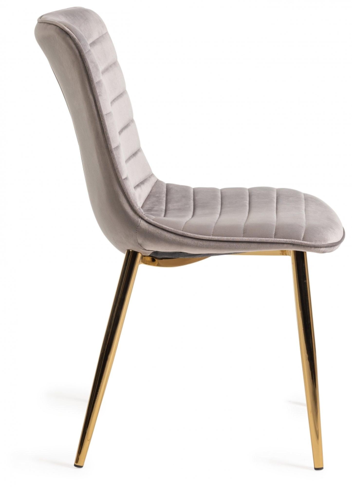 Product photograph of Bentley Designs Rothko Grey Velvet Fabric Dining Chair With Gold Legs Sold In Pairs from Choice Furniture Superstore.