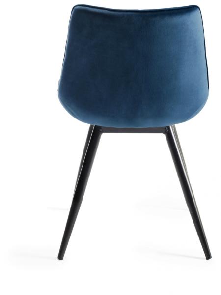 Product photograph of Bentley Designs Seurat Blue Velvet Fabric Dining Chair With Black Legs Sold In Pairs from Choice Furniture Superstore.