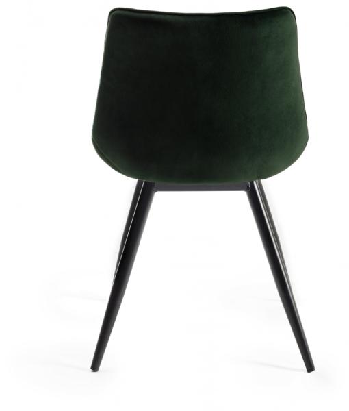 Product photograph of Bentley Designs Seurat Green Velvet Fabric Dining Chair With Black Legs Sold In Pairs from Choice Furniture Superstore.