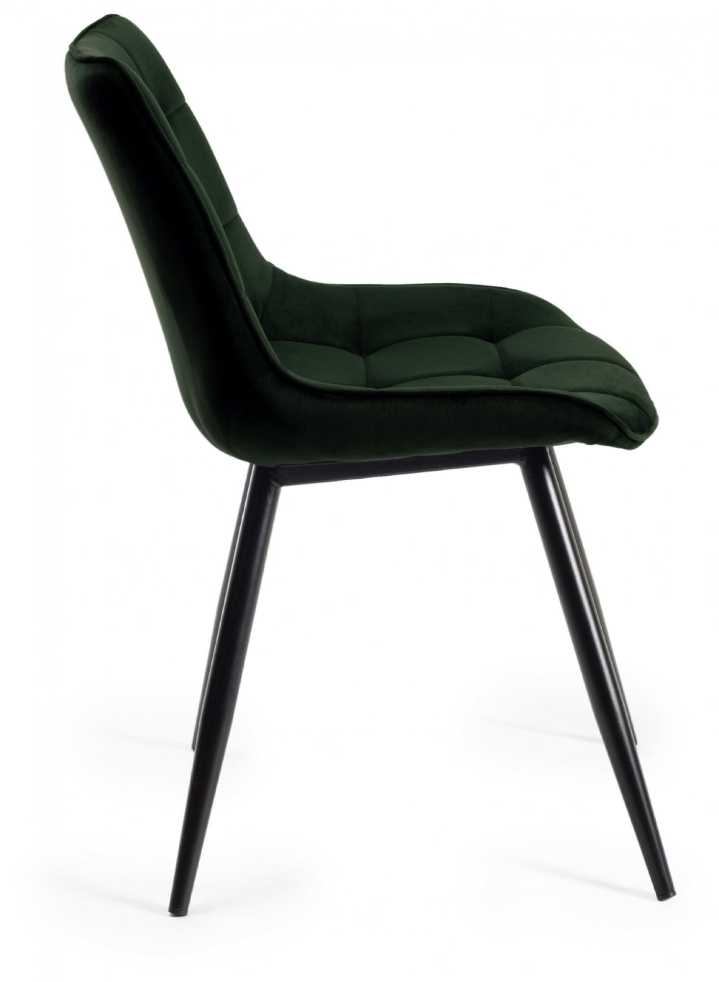 Product photograph of Bentley Designs Seurat Green Velvet Fabric Dining Chair With Black Legs Sold In Pairs from Choice Furniture Superstore.