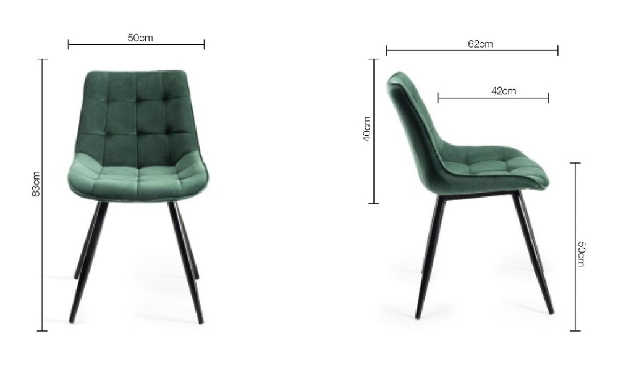 Product photograph of Bentley Designs Seurat Green Velvet Fabric Dining Chair With Black Legs Sold In Pairs from Choice Furniture Superstore.