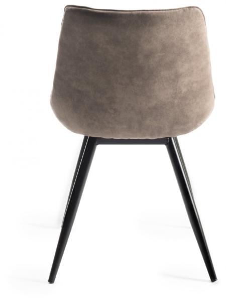 Product photograph of Bentley Designs Seurat Tan Faux Suede Fabric Dining Chair With Black Legs Sold In Pairs from Choice Furniture Superstore.