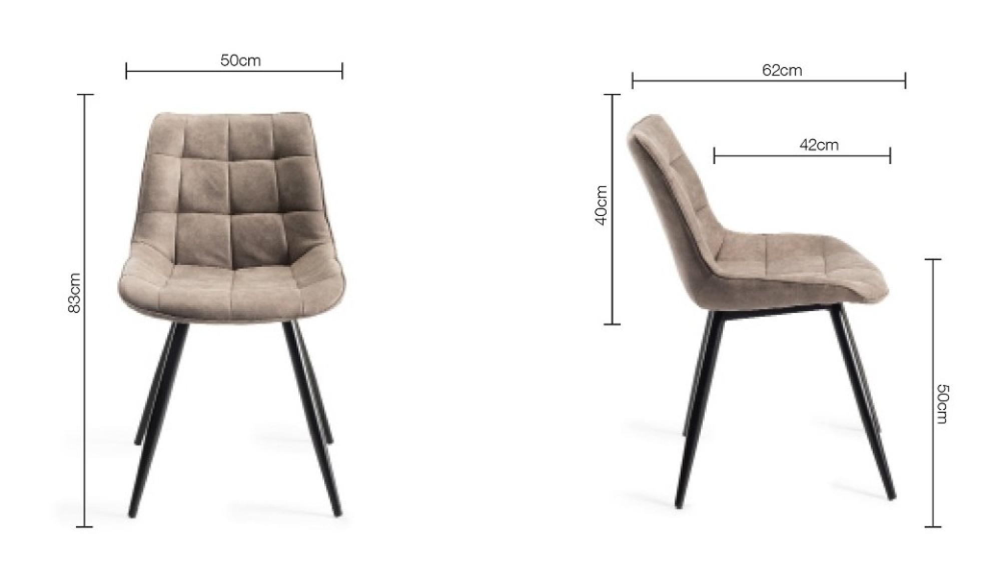 Product photograph of 2 X Bentley Designs Seurat Tan Faux Suede Fabric Dining Chair With Black Legs from Choice Furniture Superstore.