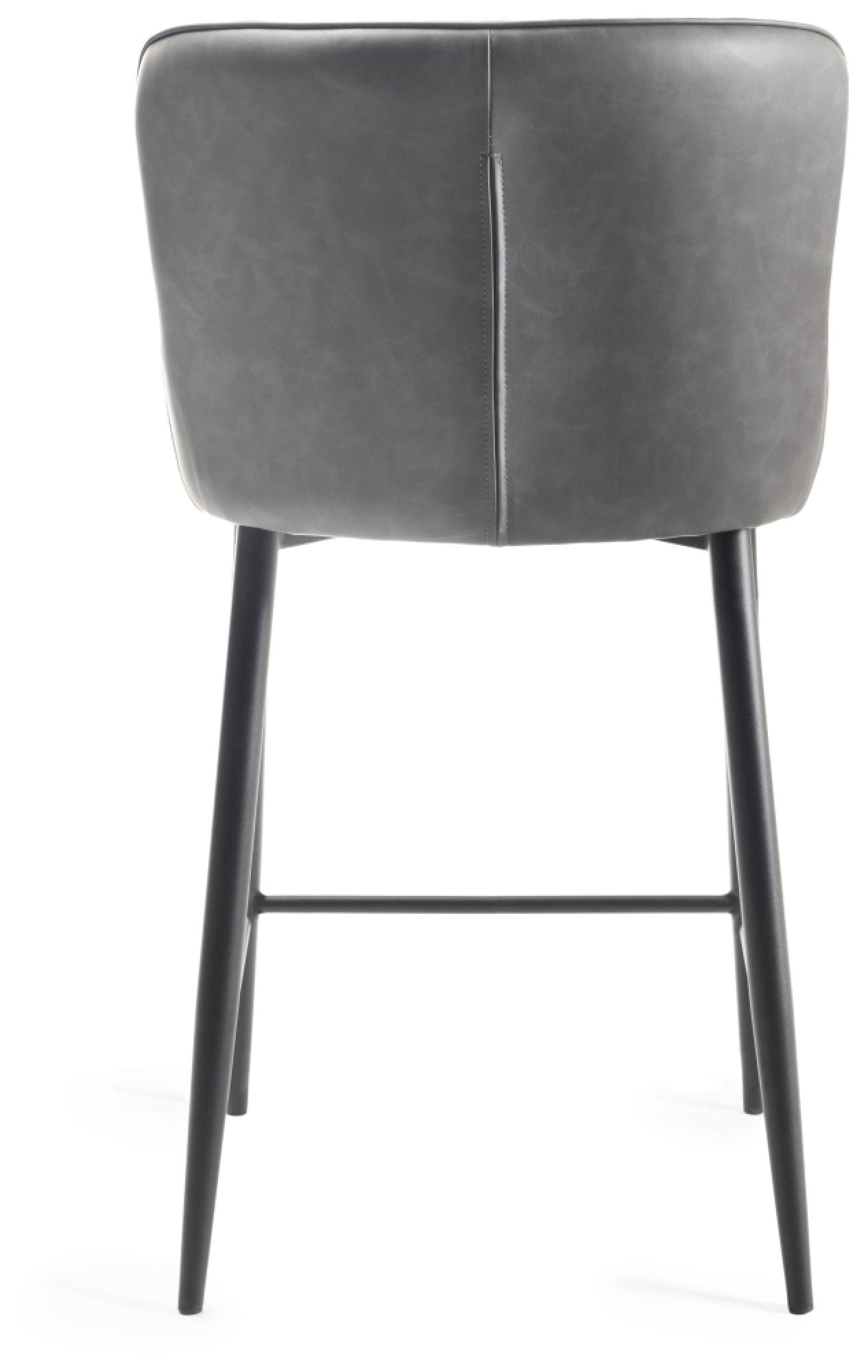 Product photograph of 2 X Bentley Designs Cezanne Dark Grey Faux Leather Barstool With Black Legs from Choice Furniture Superstore.