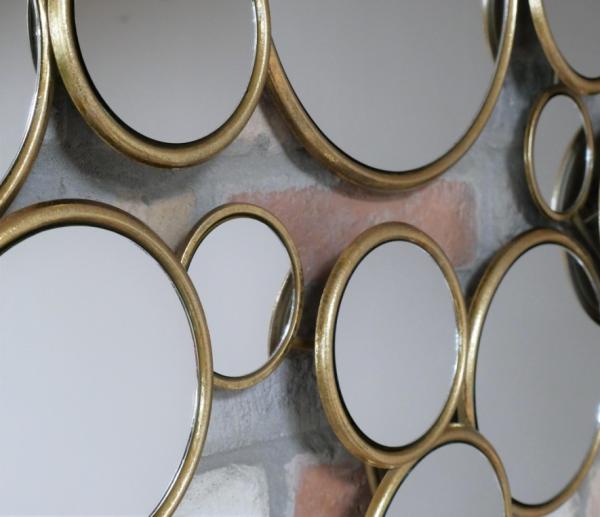 Product photograph of Metal Circles Mirror - Set Of 2 from Choice Furniture Superstore.