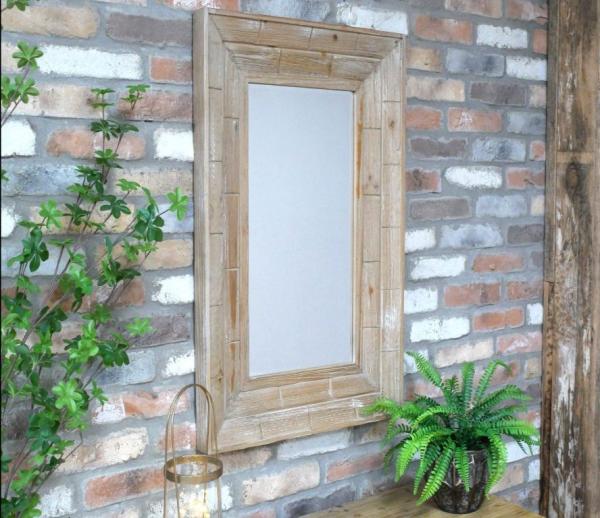 Product photograph of Wood Rectangular Mirror from Choice Furniture Superstore.