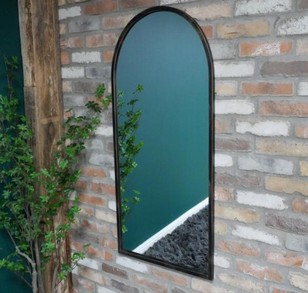 Product photograph of Black Metal Arch Mirror - 7962 from Choice Furniture Superstore.