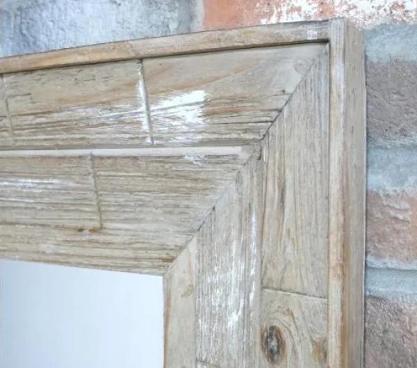 Product photograph of Wood Square Mirror from Choice Furniture Superstore.