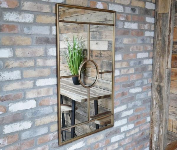 Product photograph of Gold Metal Rectangular Mirror from Choice Furniture Superstore.