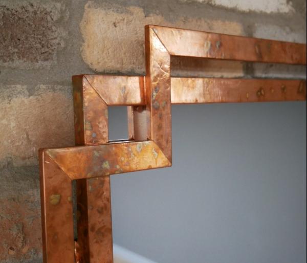 Product photograph of Rustic Copper Mirror from Choice Furniture Superstore.