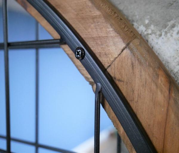 Product photograph of Fir Wood And Metal Round Mirror from Choice Furniture Superstore.