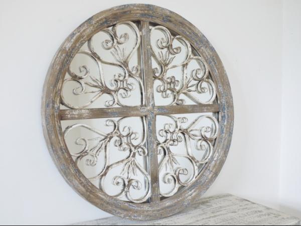 Product photograph of Rustic Round Mirror from Choice Furniture Superstore.