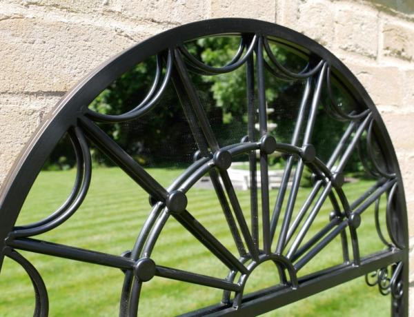Product photograph of Garden Black Metal Mirror - 7401 from Choice Furniture Superstore.
