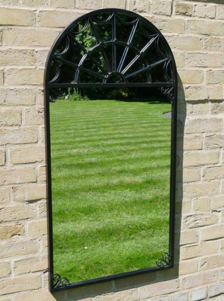 Product photograph of Garden Black Metal Mirror - 7401 from Choice Furniture Superstore.