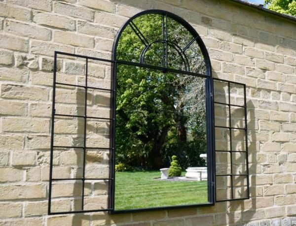 Product photograph of Garden Black Arch Mirror - 7397 from Choice Furniture Superstore.