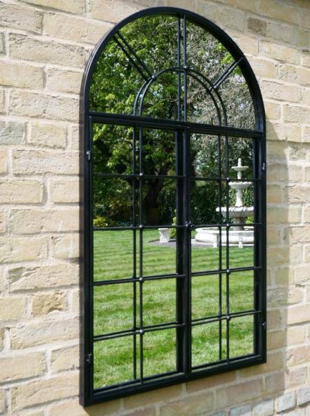 Product photograph of Garden Black Arch Mirror - 7397 from Choice Furniture Superstore.