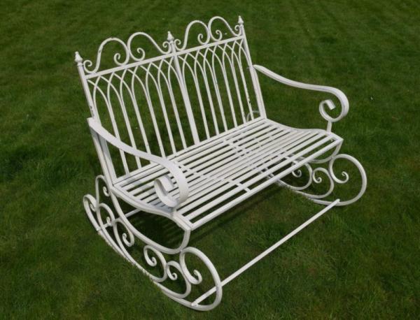 Product photograph of Antique Cream Rocking Bench from Choice Furniture Superstore.