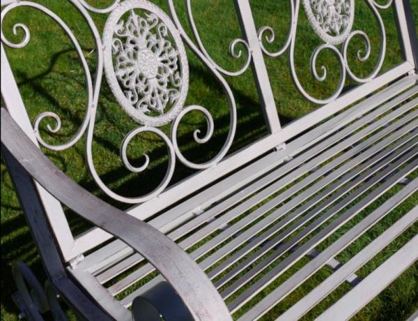 Product photograph of Antique Grey Rocking Bench from Choice Furniture Superstore.