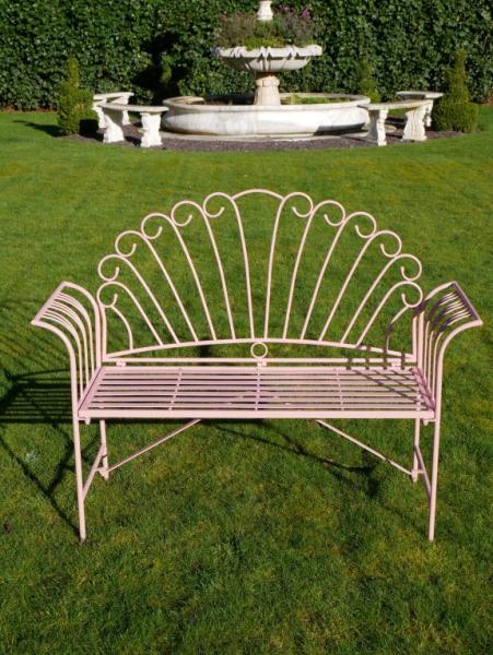 Product photograph of Metal Pink Bench from Choice Furniture Superstore.