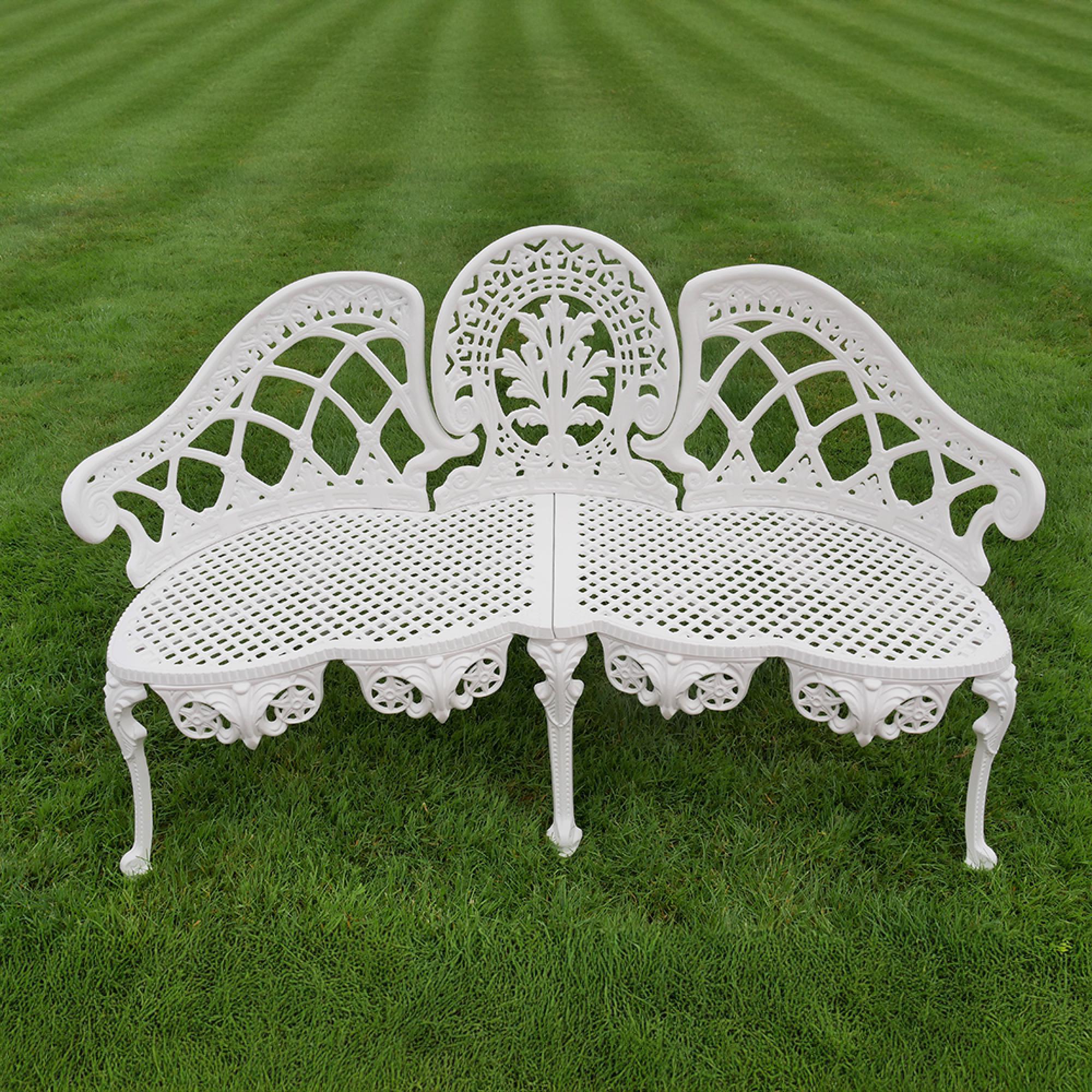White Aluminium Garden Bench Choice Furniture Superstore UK
